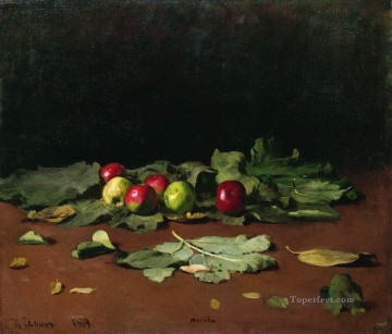apples and leaves 1879 Ilya Repin Impressionism still life Oil Paintings